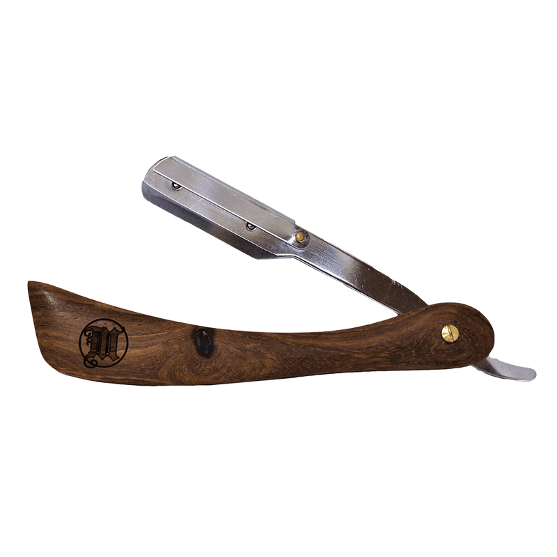 Shavette Straight Blade Razor with Wooden Handle